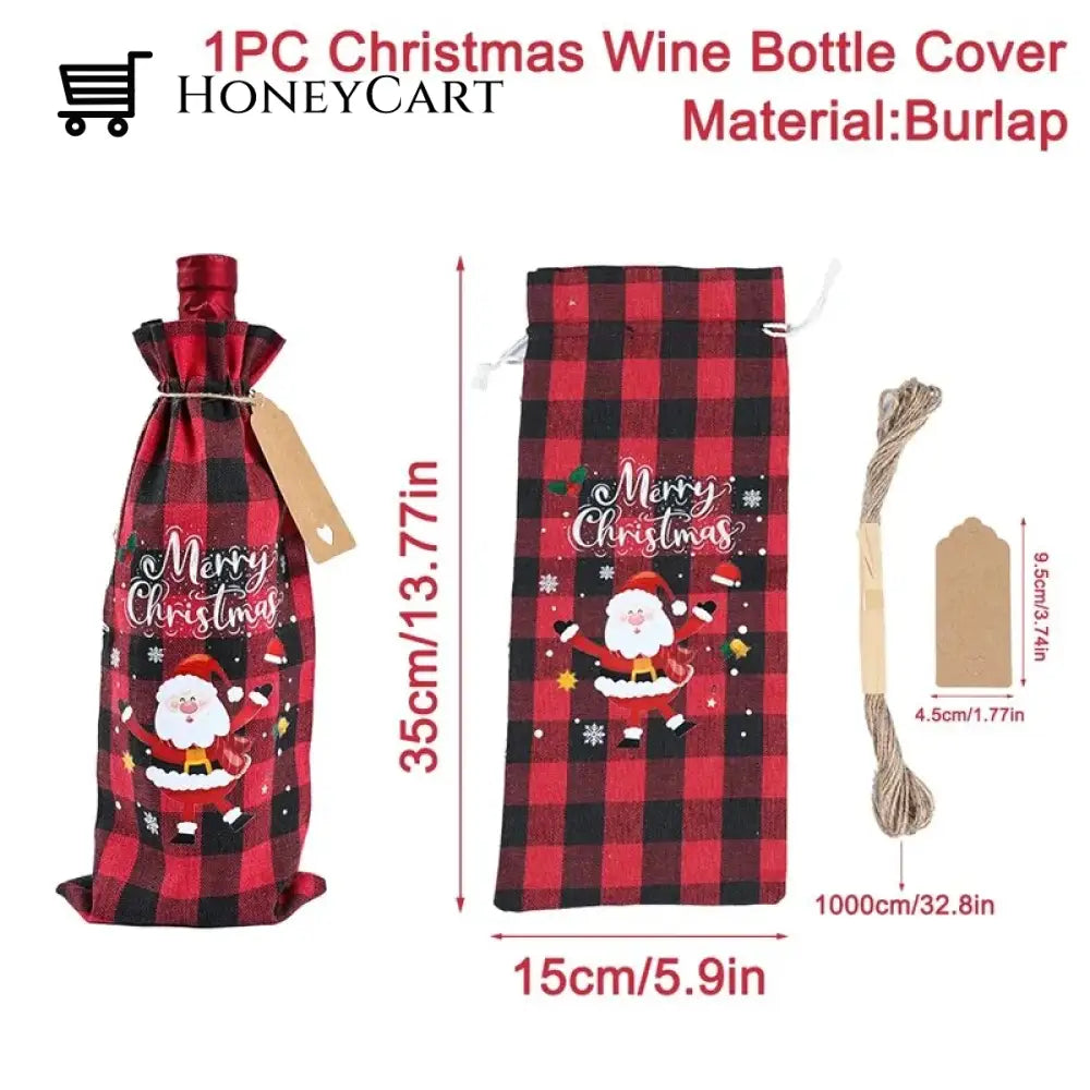 Christmas Decorations For Home Santa Claus Wine Bottle Cover Snowman 3