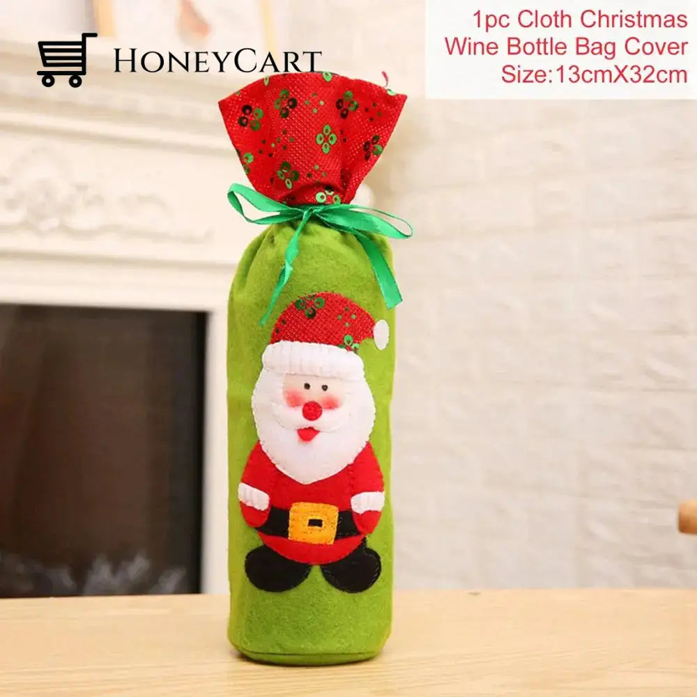 Christmas Decorations For Home Santa Claus Wine Bottle Cover Snowman 3