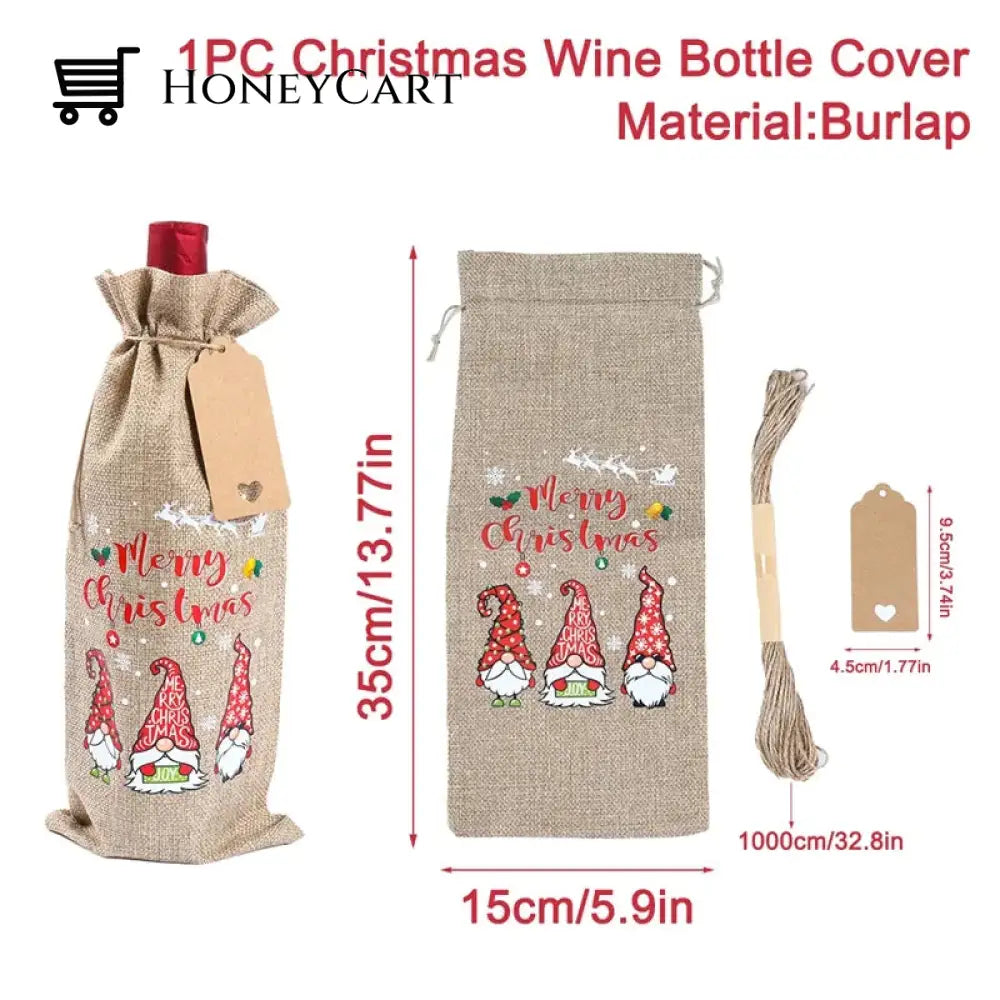 Christmas Decorations For Home Santa Claus Wine Bottle Cover Snowman 4