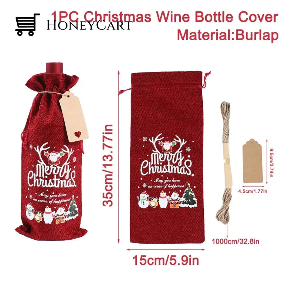 Christmas Decorations For Home Santa Claus Wine Bottle Cover Snowman 5