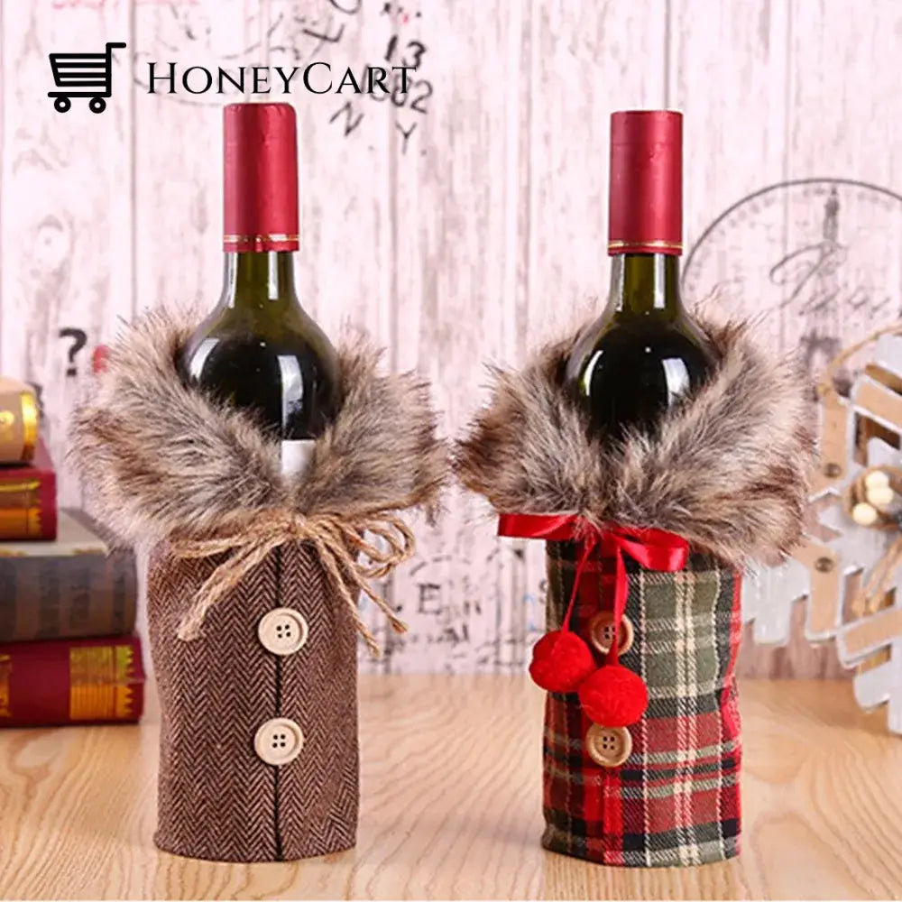 Christmas Decorations For Home Santa Claus Wine Bottle Cover Snowman