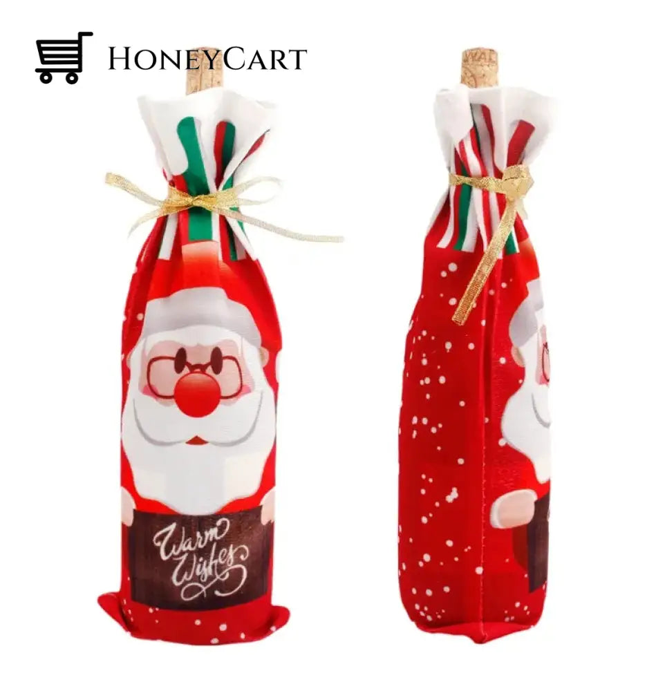 Christmas Decorations For Home Santa Claus Wine Bottle Cover Snowman