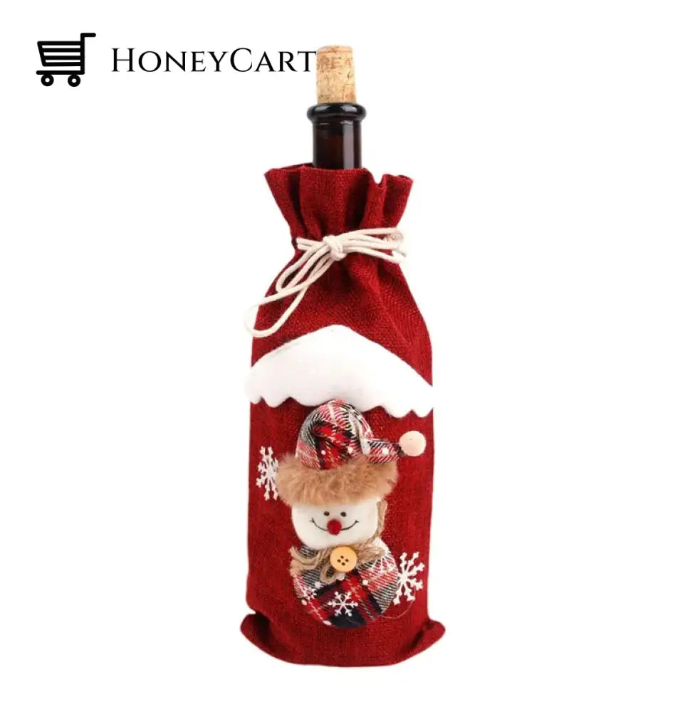 Christmas Decorations For Home Santa Claus Wine Bottle Cover Snowman