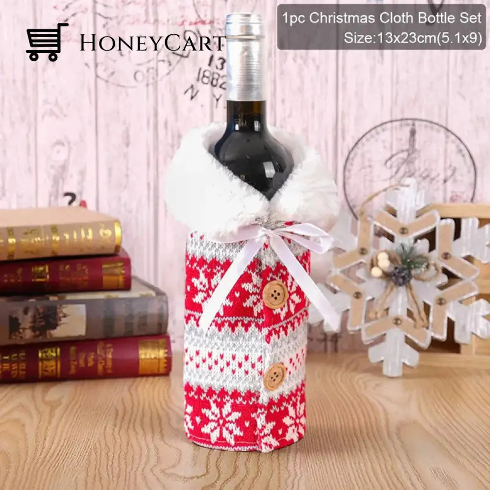 Christmas Decorations For Home Santa Claus Wine Bottle Cover Snowman Green Old Man