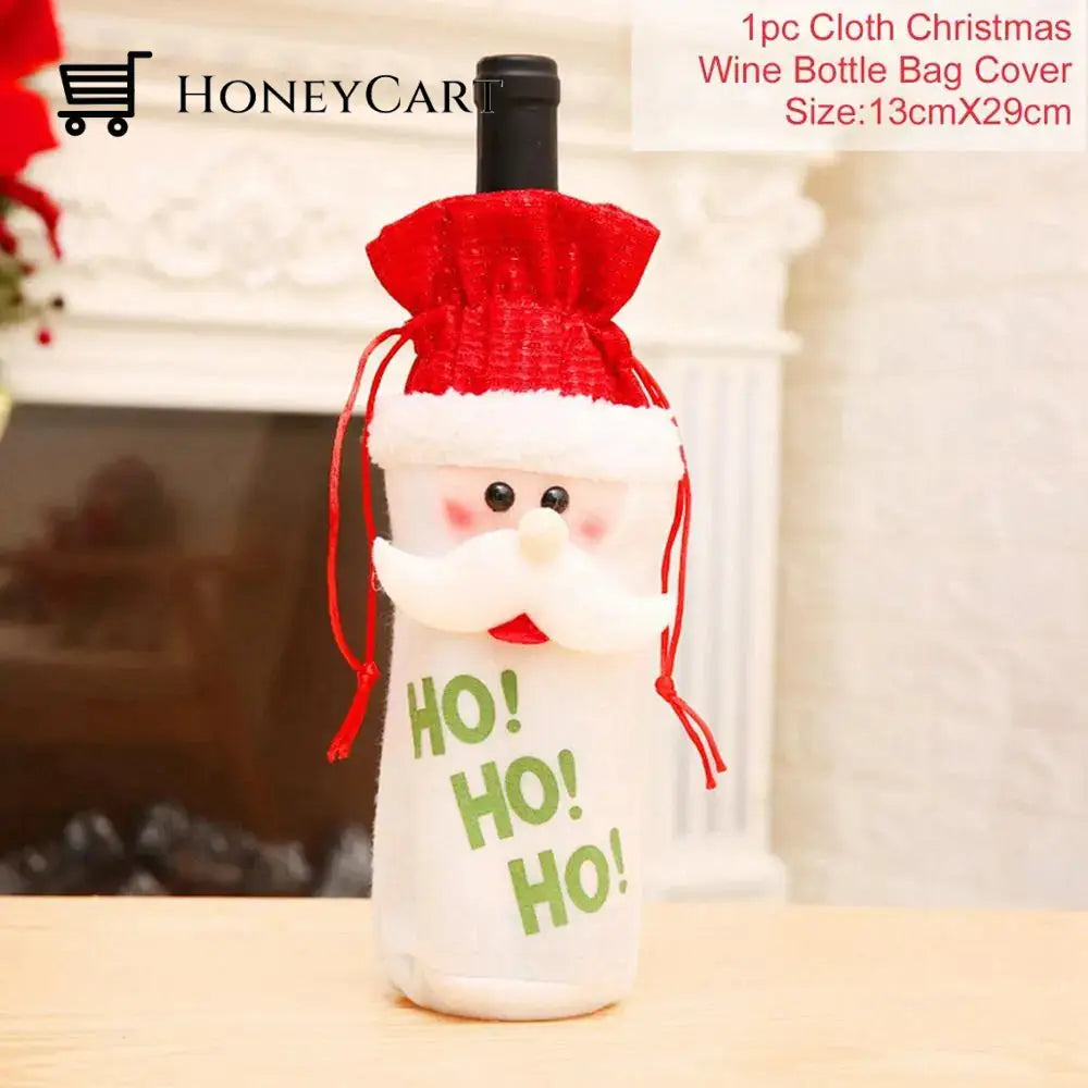 Christmas Decorations For Home Santa Claus Wine Bottle Cover Snowman Ho