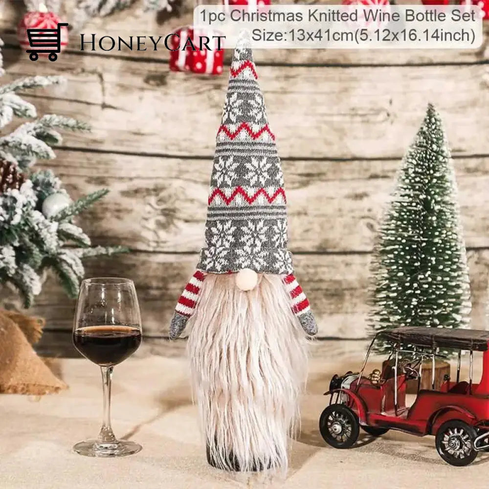 Christmas Decorations For Home Santa Claus Wine Bottle Cover Snowman Linen