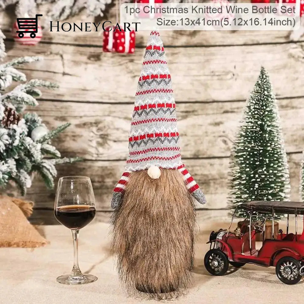 Christmas Decorations For Home Santa Claus Wine Bottle Cover Snowman Red Hat