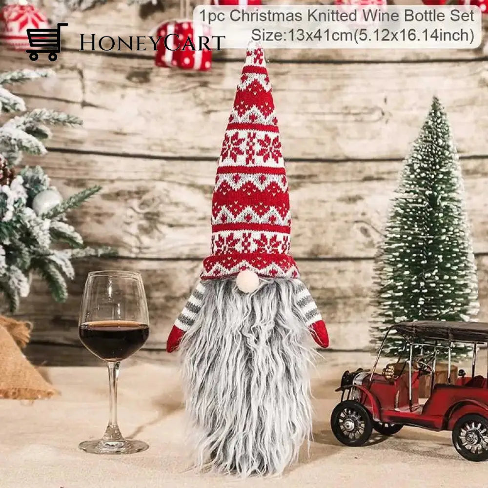 Christmas Decorations For Home Santa Claus Wine Bottle Cover Snowman Stops 1