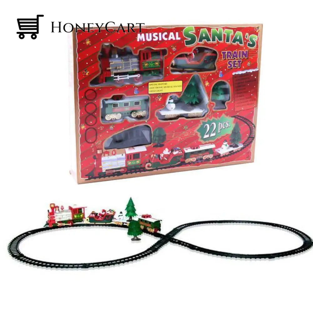 Christmas Electric Rail Car Train Toy Musical Santas Train Set
