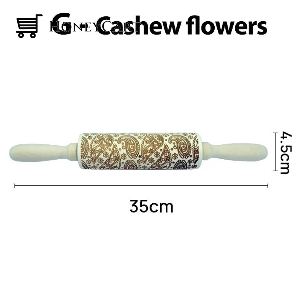 Christmas Embossing Rolling Pins With Patterns G-Cashew Flower