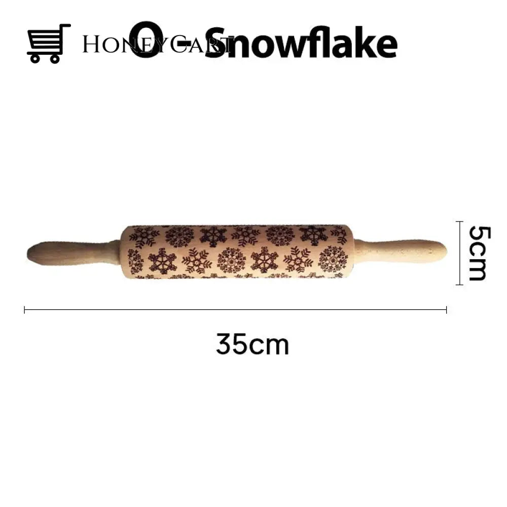 Christmas Embossing Rolling Pins With Patterns O- Snowflake