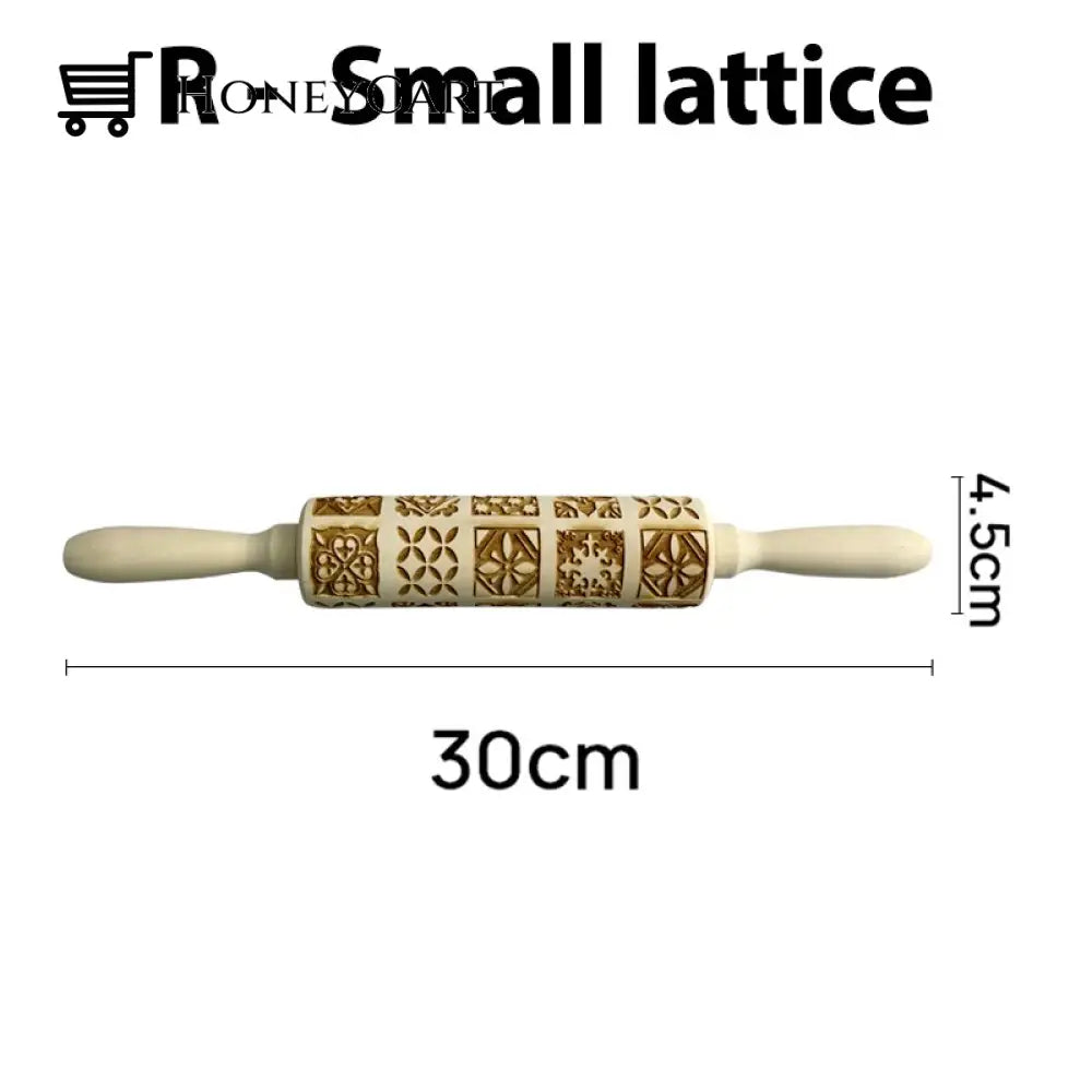 Christmas Embossing Rolling Pins With Patterns R-Small Lattice