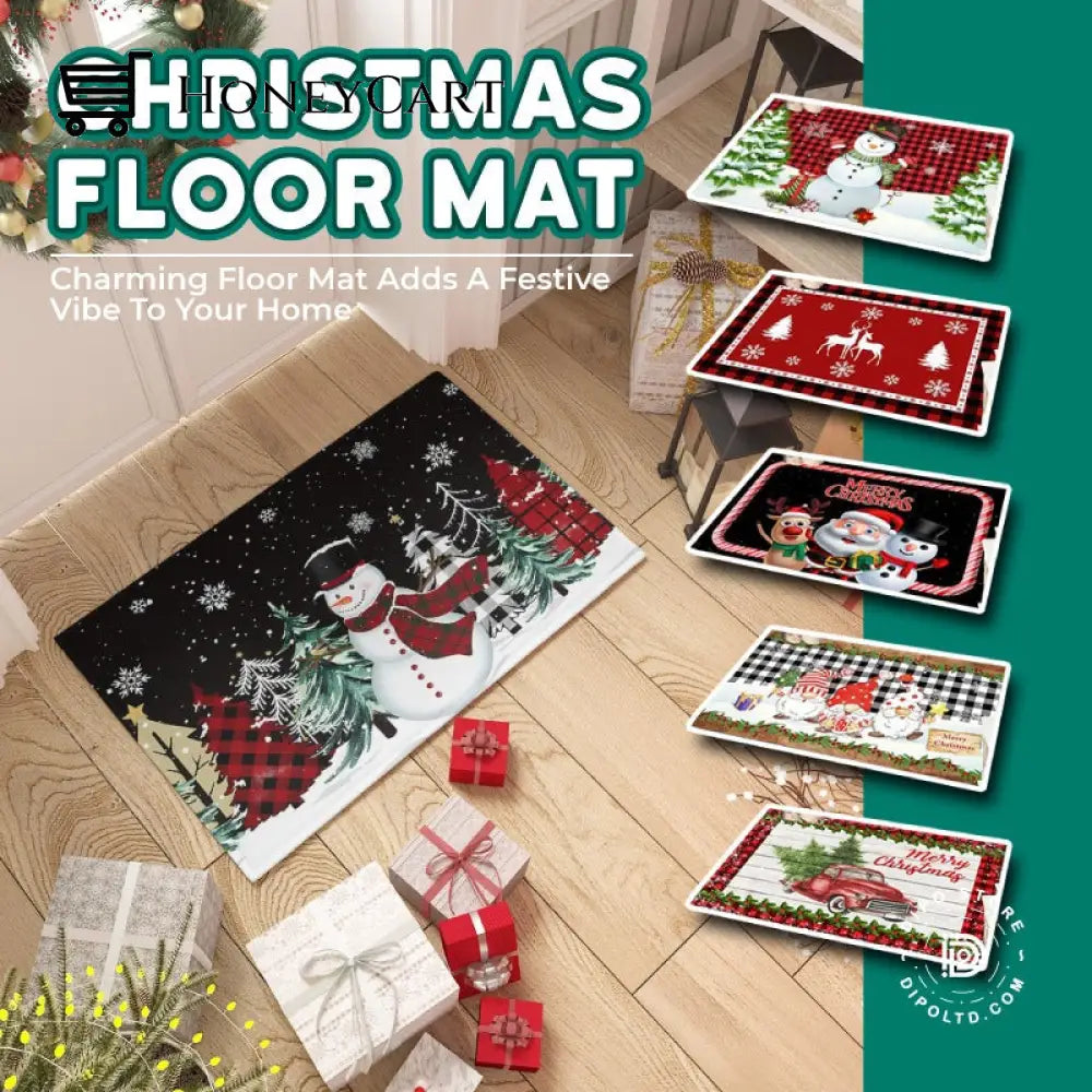 Christmas Floor Mat Entrance Doormat Bedroom Bath Toilet Anti Slip Carpet 2023 Merry