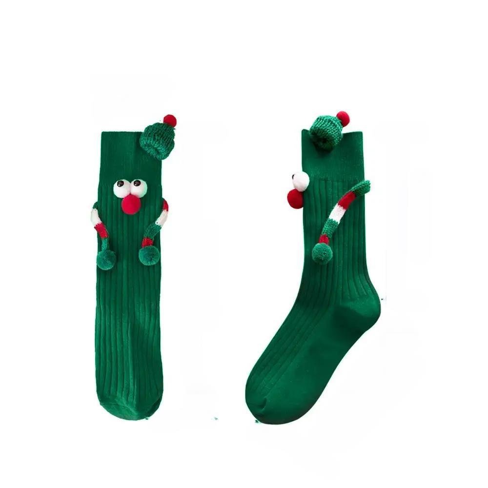 Christmas Holding Hands Socks- Elastic Cartoon Socks Perfect Funny Holiday Gift for Winter!