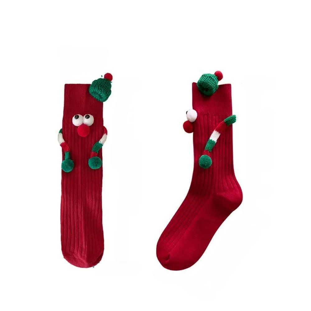 Christmas Holding Hands Socks- Elastic Cartoon Socks Perfect Funny Holiday Gift for Winter!