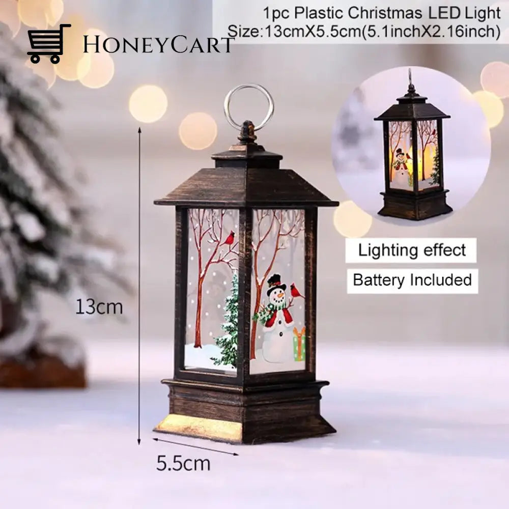 Christmas Lantern Light Merry Decorations For Home 2024 Snowman Black