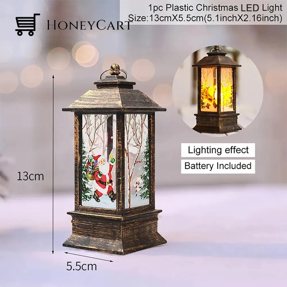 Christmas Lantern Light Merry Decorations For Home 2024 Stanta Claus Black