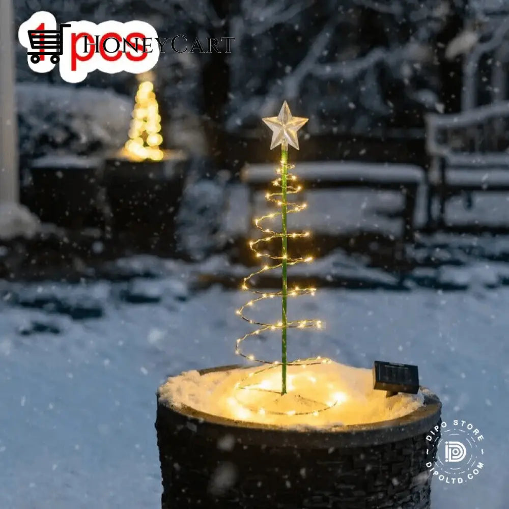 Christmas Sales 49% Solar Metal Led Tree Light Stand Garden Warm White / 1 Pcs Kids Toys