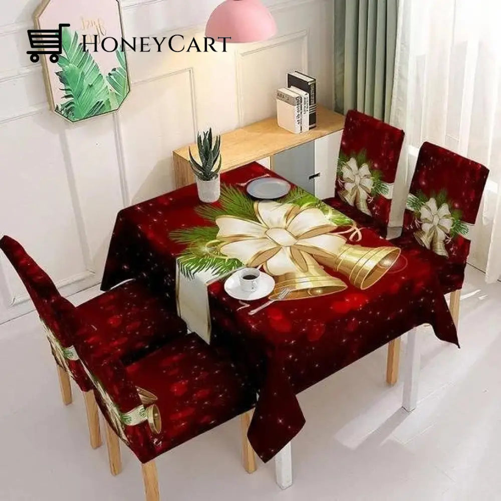 Christmas Tablecloth Chair Cover Decoration Christmas Bell / Single Tablecloth(140*180Cm)