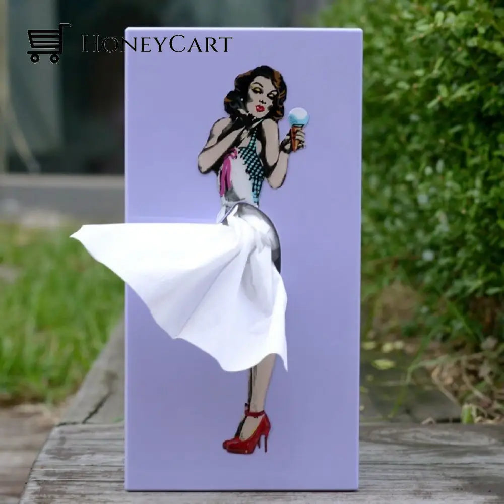 Classy Girl Tissue Box Purple
