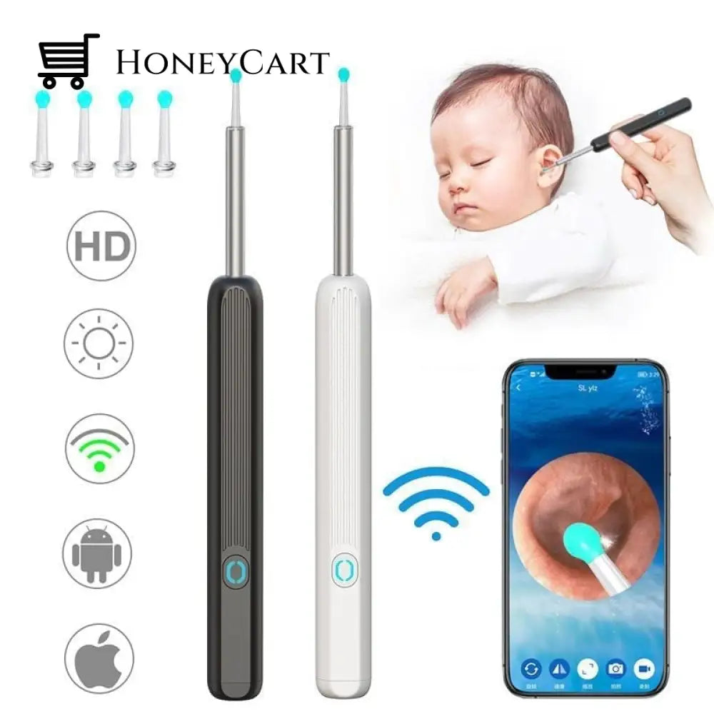 Clean Earwax - Wi -Fi Visible Wax Elimination Spoon Usb 1080P Hd Load Otoscope
