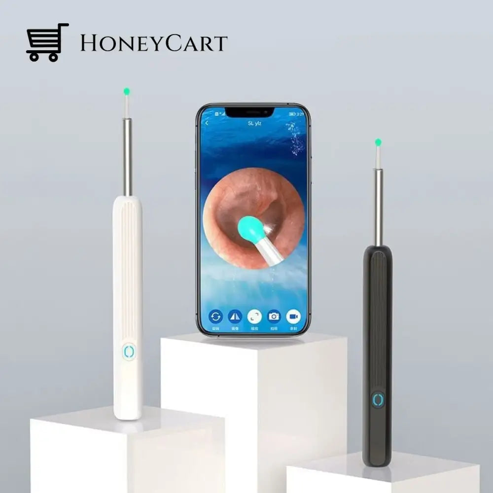 Clean Earwax - Wi -Fi Visible Wax Elimination Spoon Usb 1080P Hd Load Otoscope White
