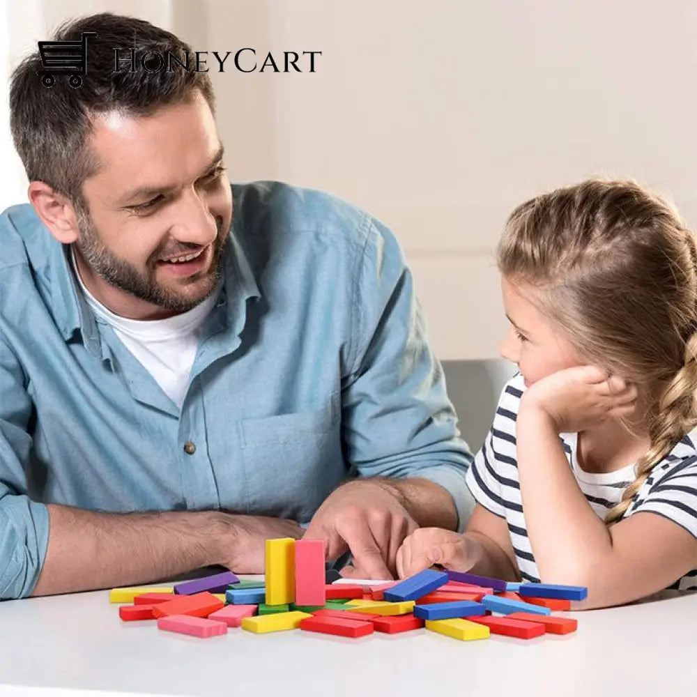 Colorful Domino Blocks Wooden Toys (120 Pcs)