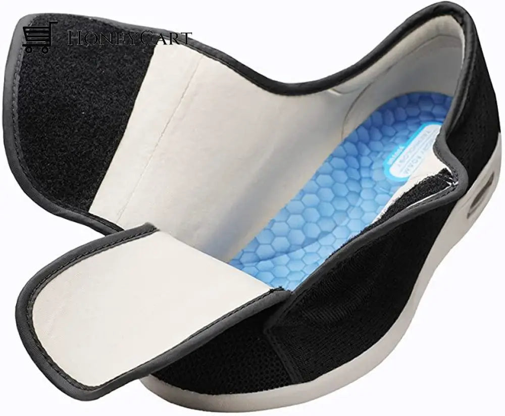 Comfy Wide Fit Trainers Shoes For Swollen Feet Black / 36 Eu Wideshoes