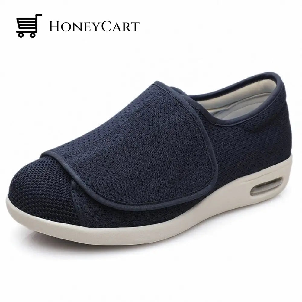 Comfy Wide Fit Trainers Shoes For Swollen Feet Blue / 36 Eu Wideshoes