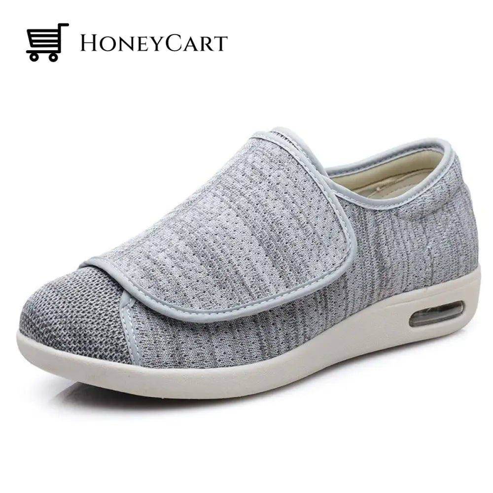 Comfy Wide Fit Trainers Shoes For Swollen Feet Grey / 36 Eu Wideshoes