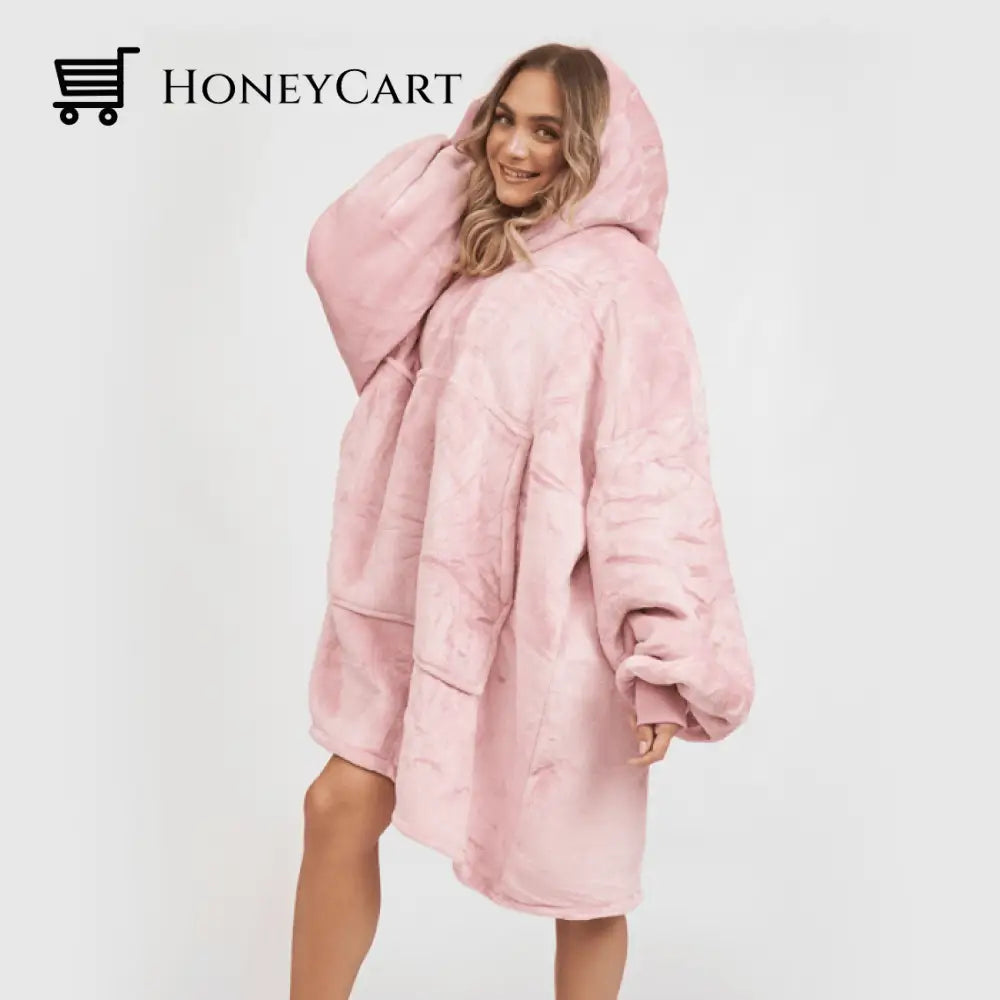 Cozy Warm Blanket Hoodie Baby Powder