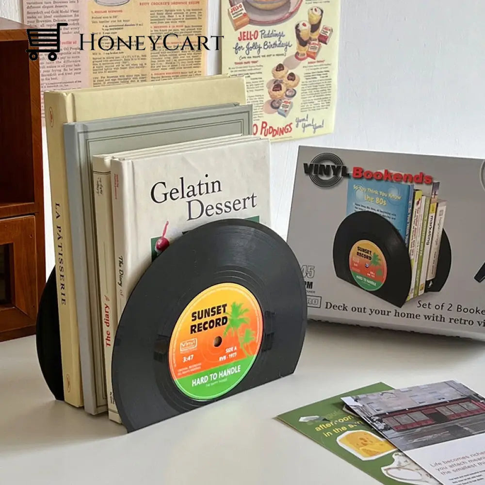 Creative Cd Record Book Holder Bookends