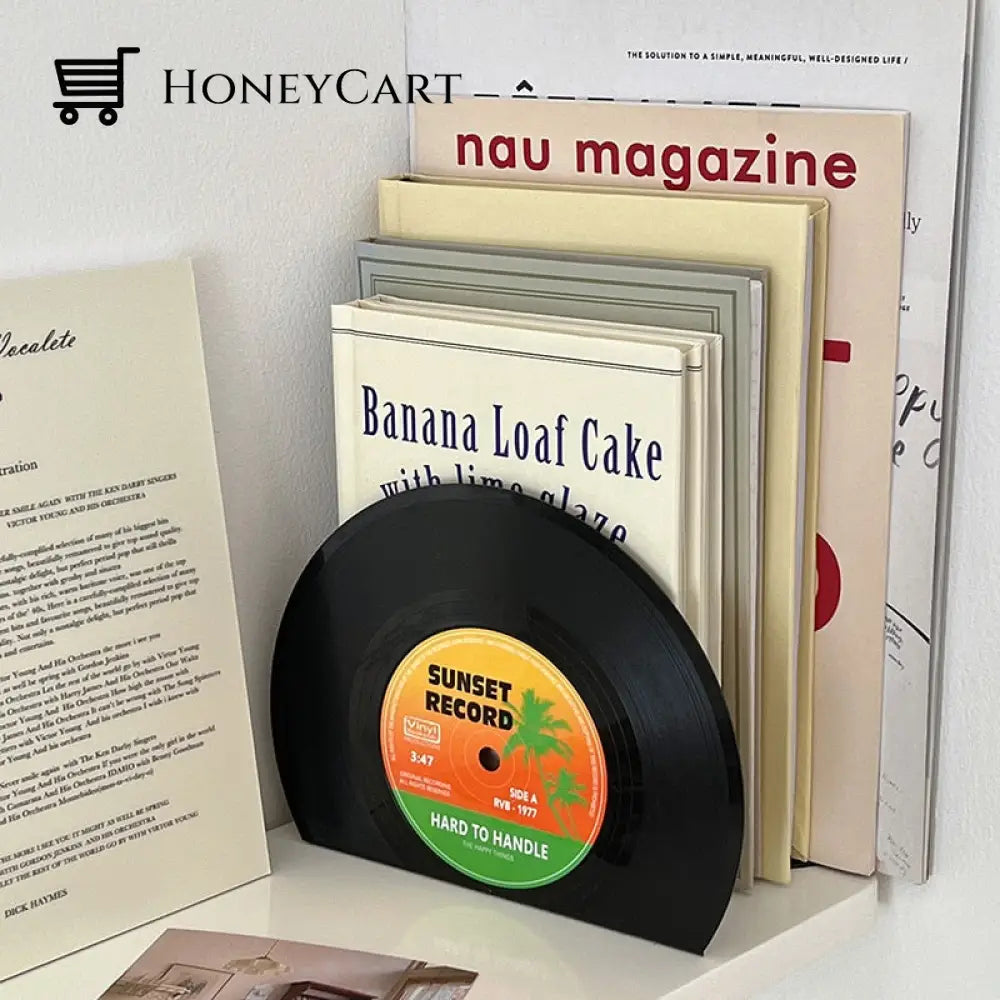 Creative Cd Record Book Holder Bookends