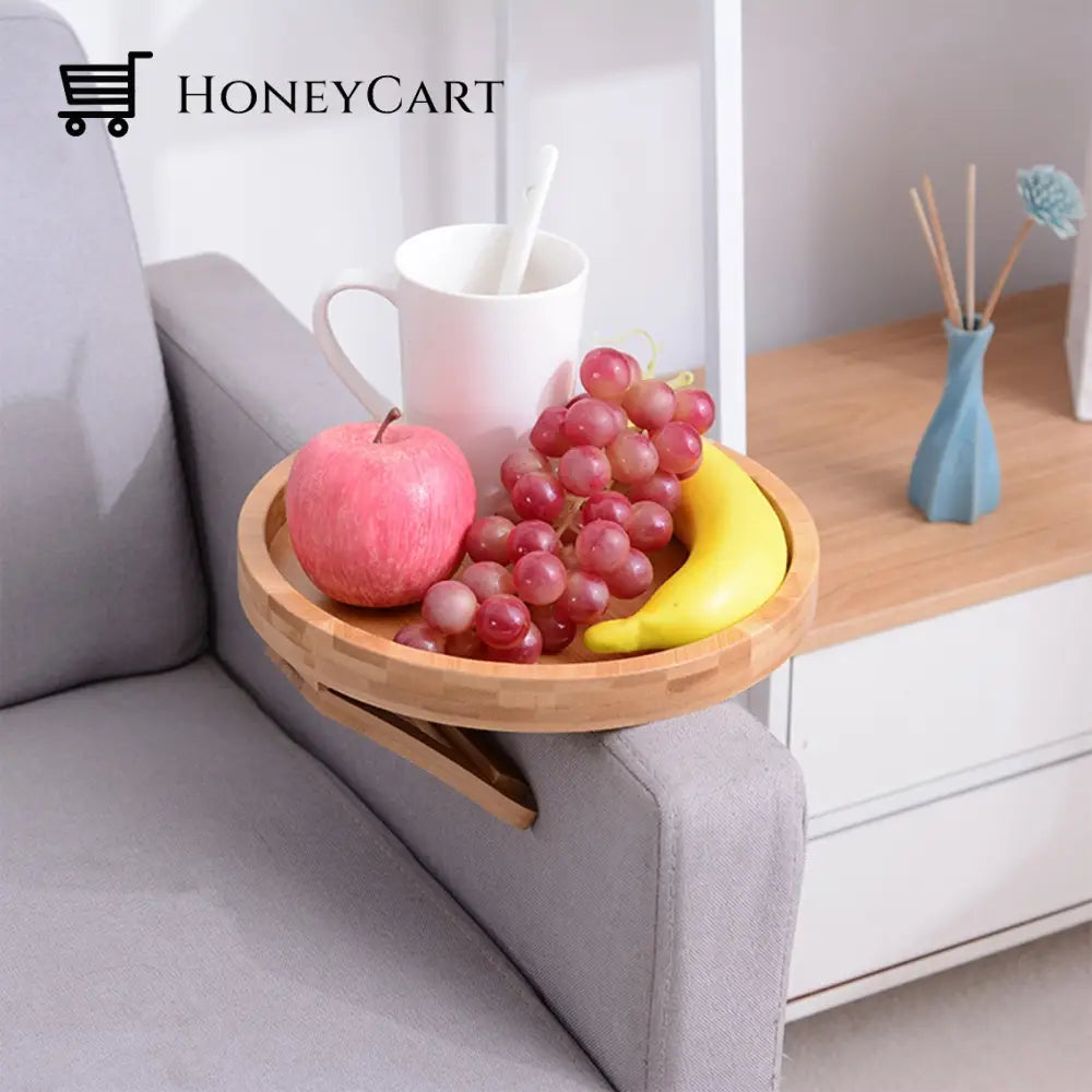 Creative Clip-On Bamboo Sofa Armrest Tray Tables