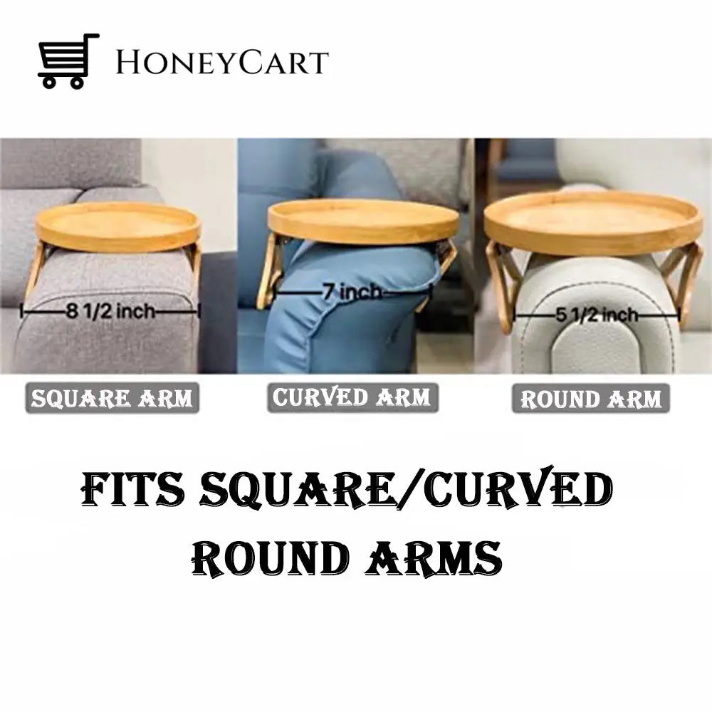 Creative Clip-On Bamboo Sofa Armrest Tray Tables
