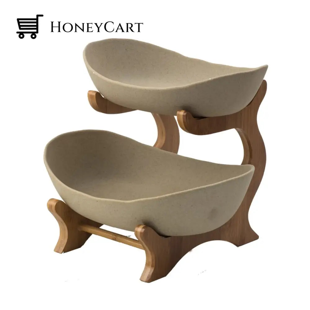 Creative Multi-Layer Fruit Plate 2 Layer Beige