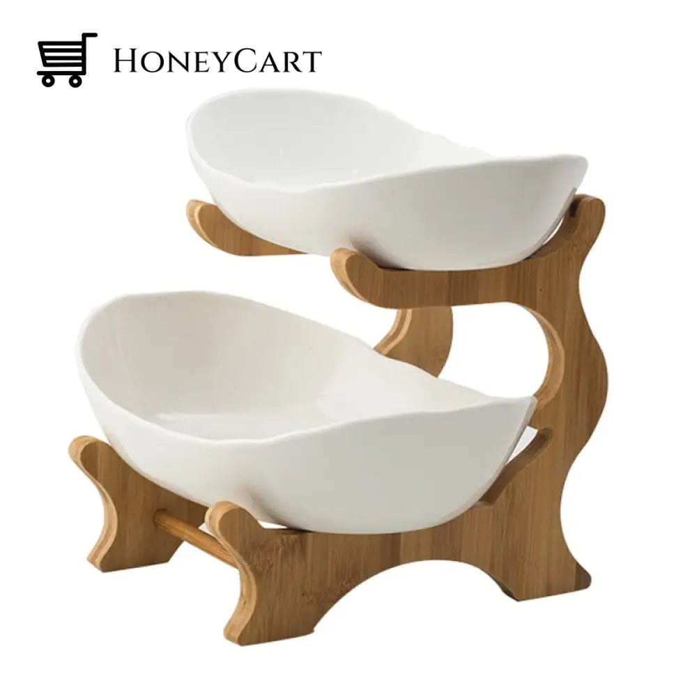 Creative Multi-Layer Fruit Plate 2 Layer White
