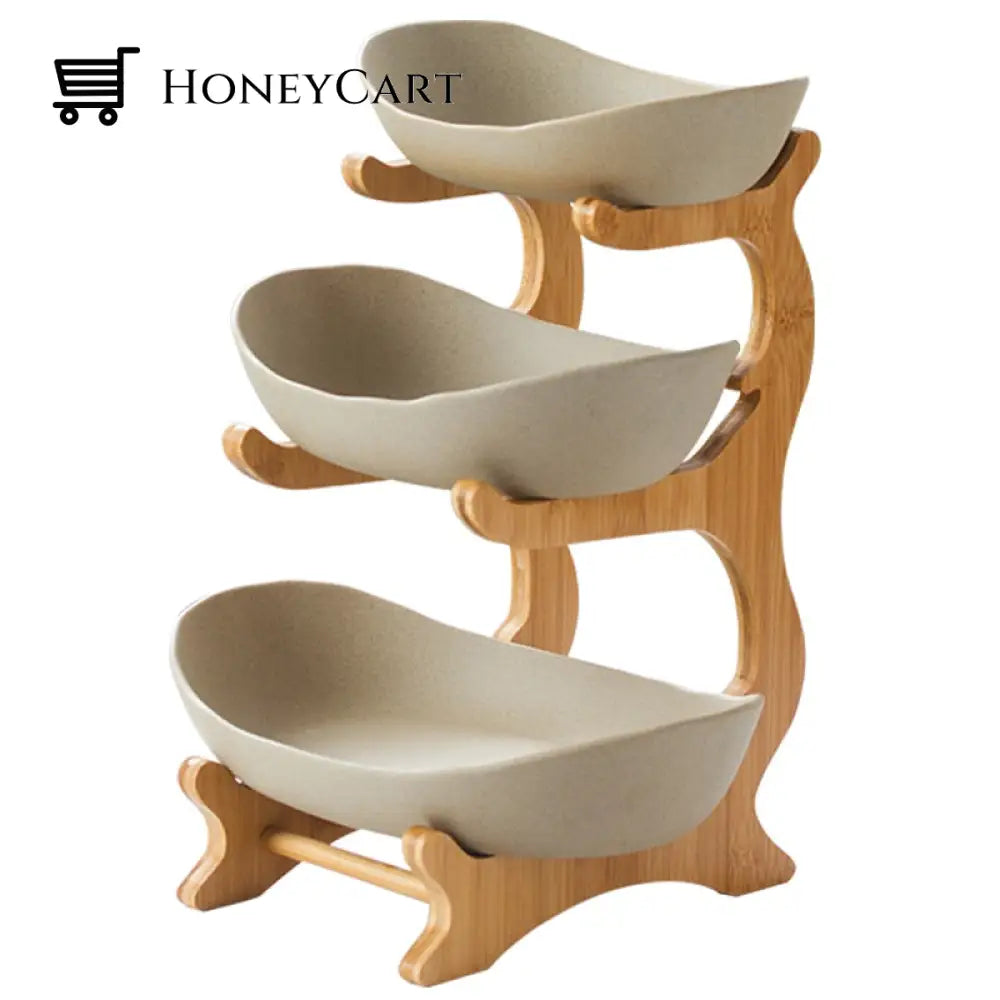 Creative Multi-Layer Fruit Plate 3 Layer Beige