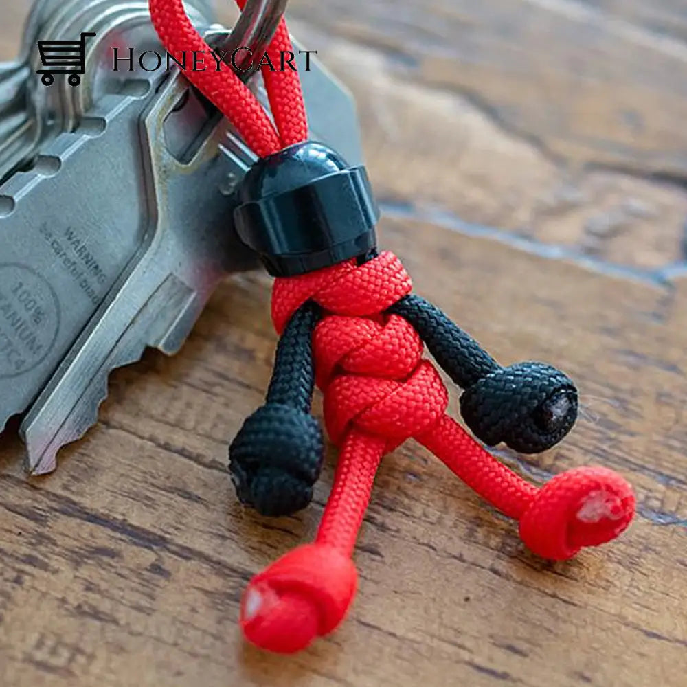 Creative Paracord Keychain Red