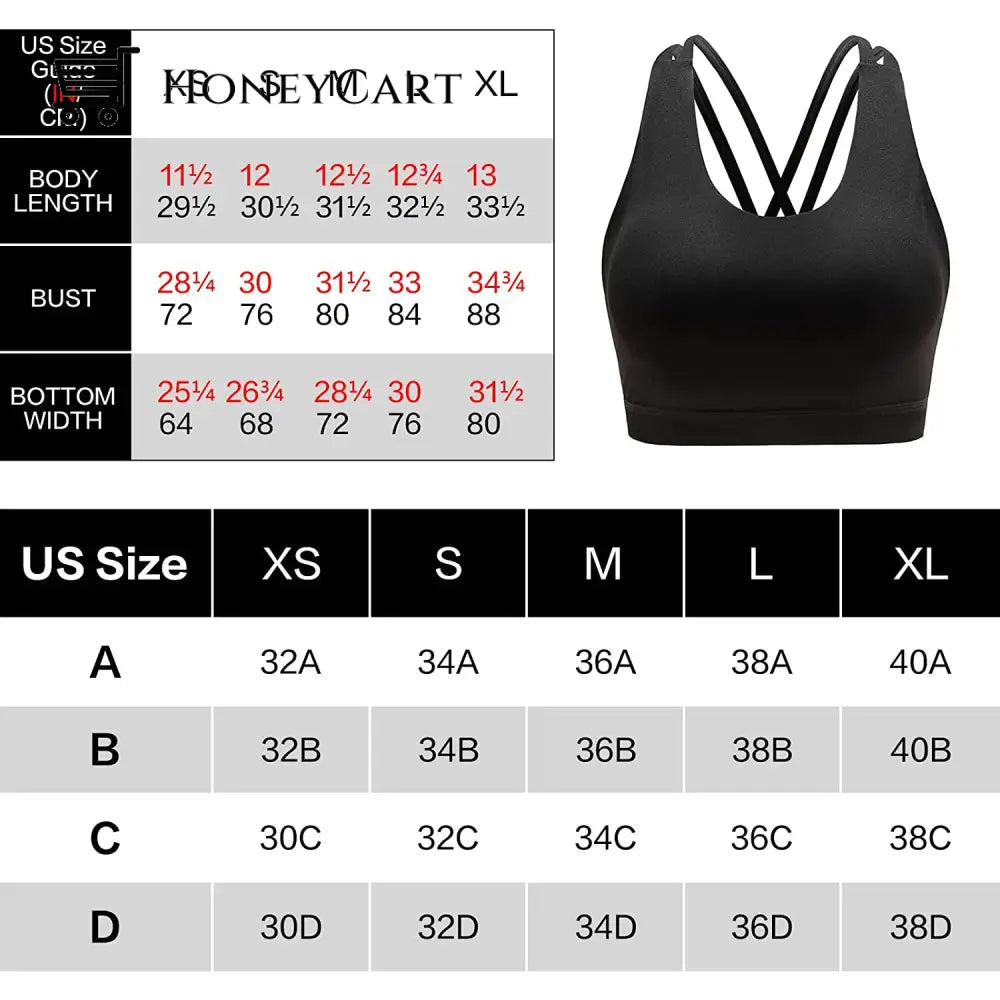 Criss-Cross Back Padded Strappy Sports Bras Medium Support Yoga Bra With Removable Cups Womens