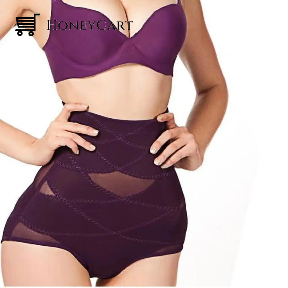 Cross Compression Abs Shaping Pants Purple / M