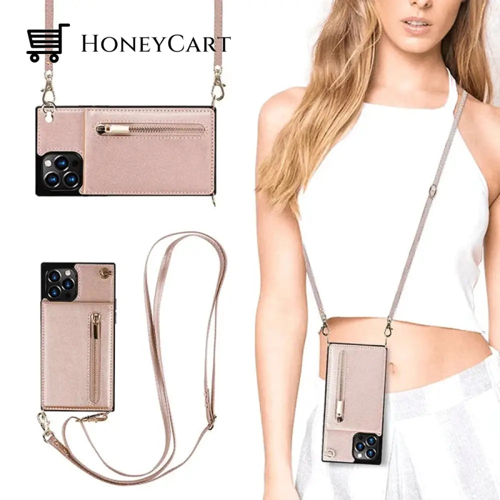 Crossbody Wallet Iphone Case Pink / 13 Pro Max
