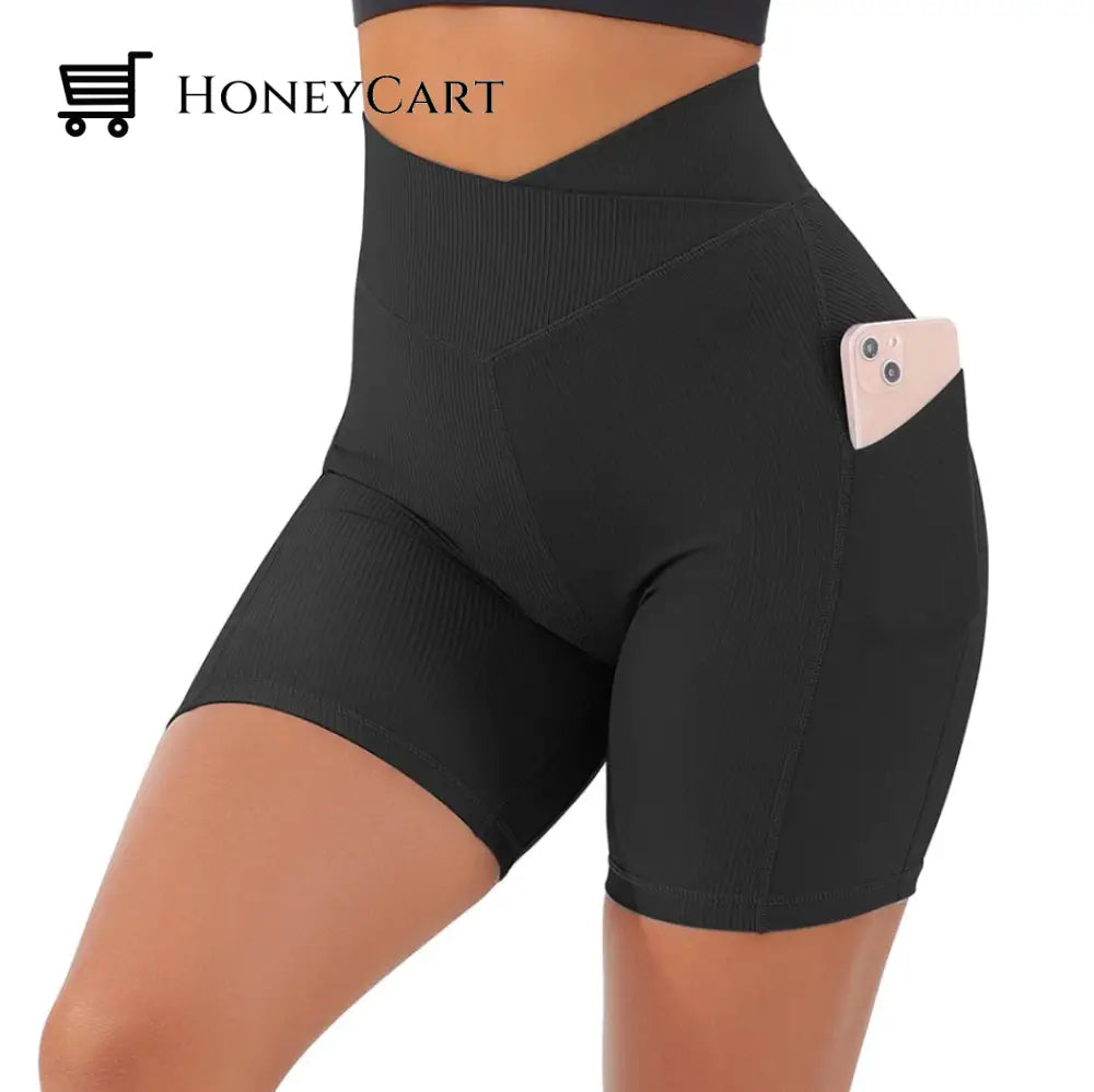 Crossover Ribbed Pocket Shorts Pants