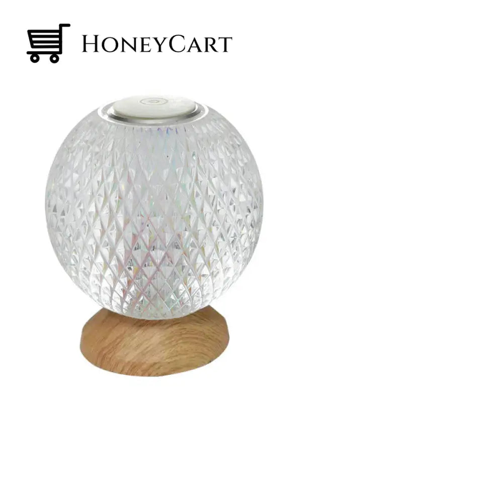 Crystal Led Lamp Light Wood Base