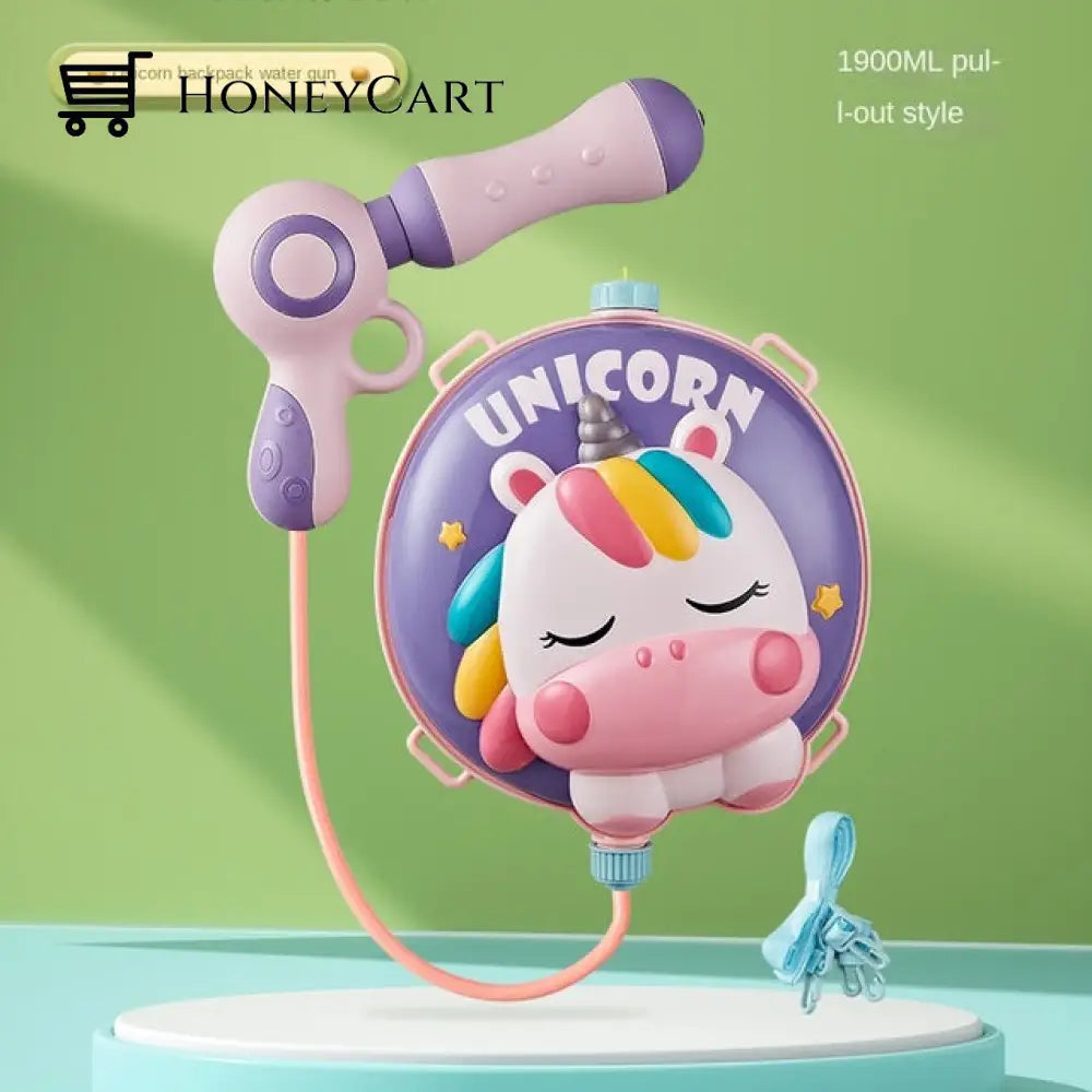 Cute Beach Game Water Gun Toy Backpack 1900Ml - Unicorn Toys