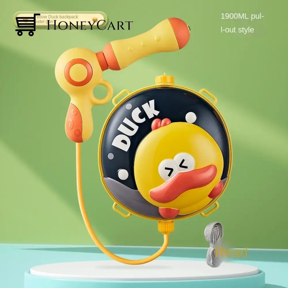 Cute Beach Game Water Gun Toy Backpack 1900Ml - Yellow Duck Toys