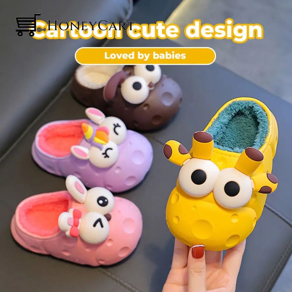 Cute Cartoon Animal Childrens Cotton Slippers Kids & Gift Toys