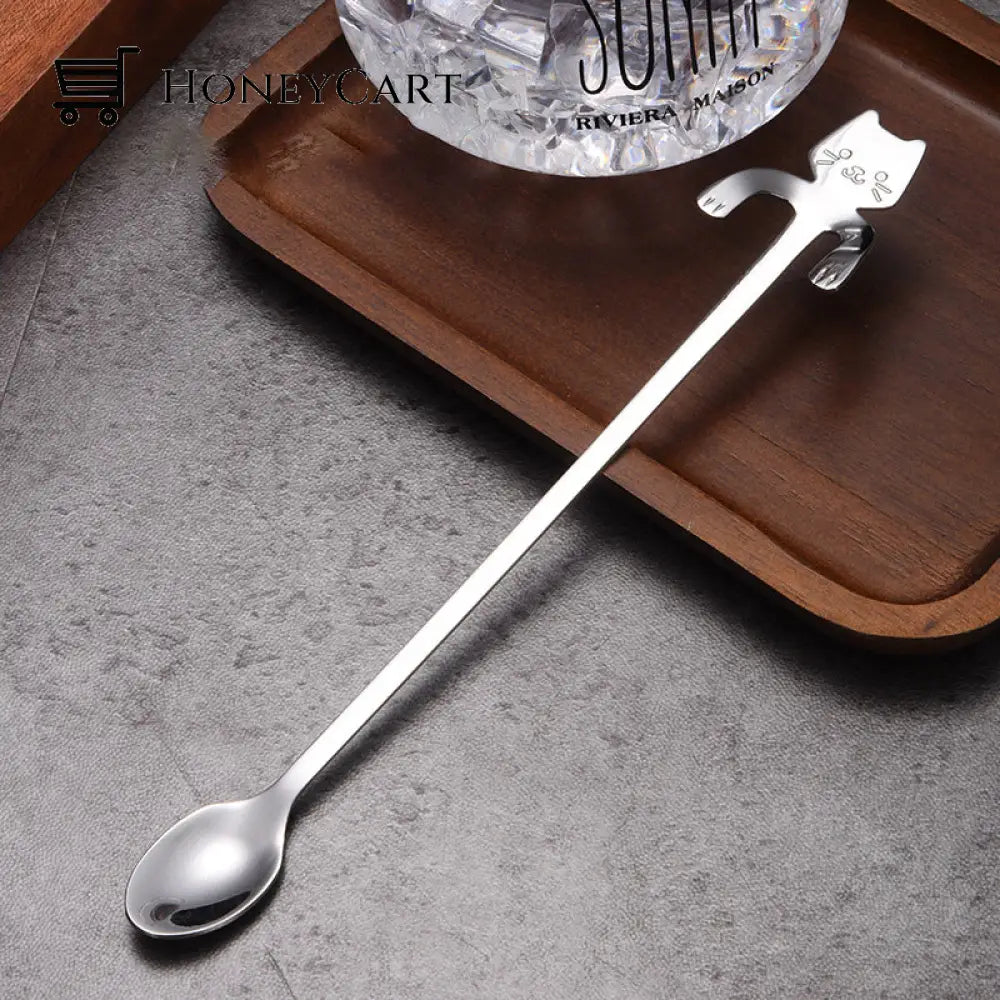 Cute Cat Coffee Teaspoons 304/L/Silver