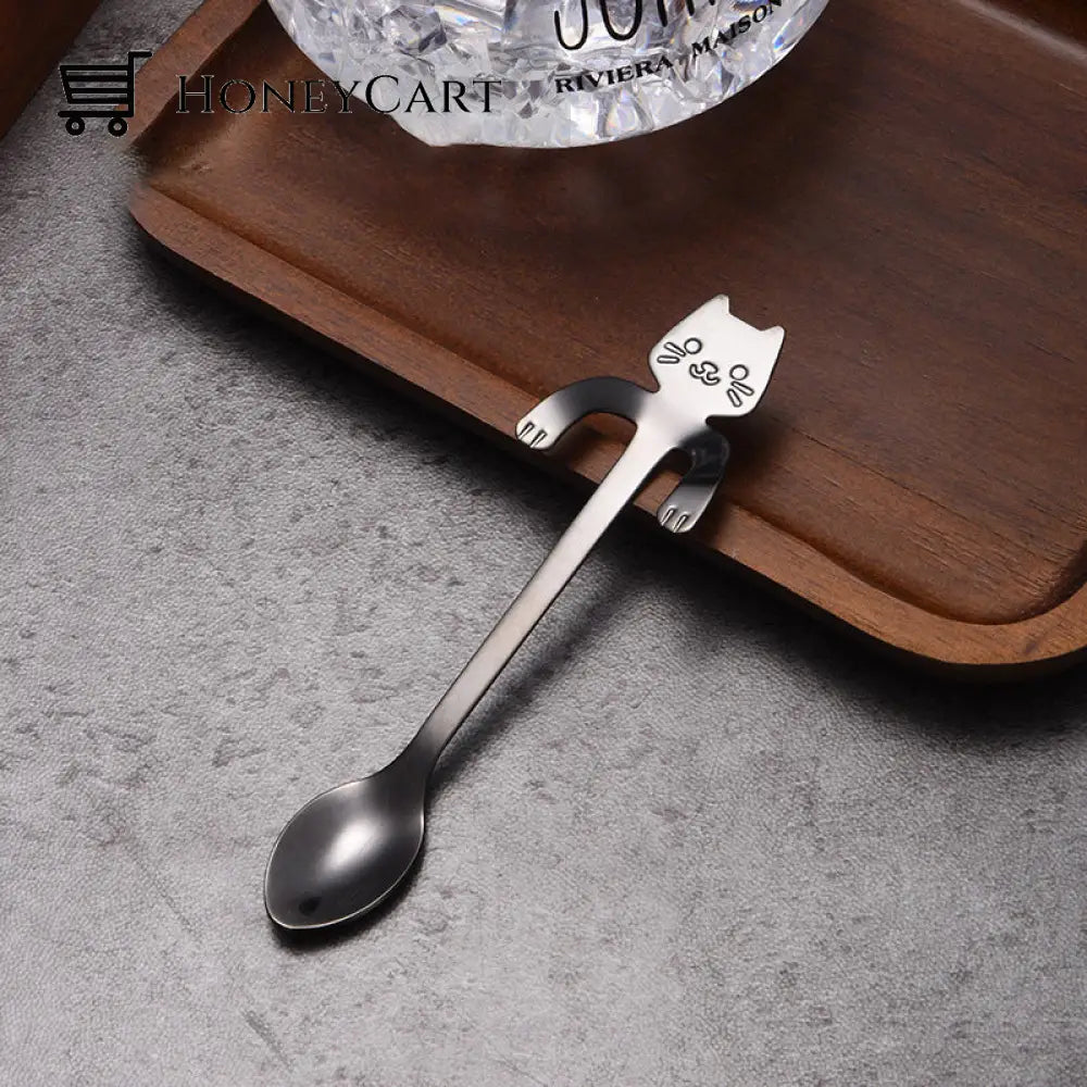 Cute Cat Coffee Teaspoons 304/S/Black