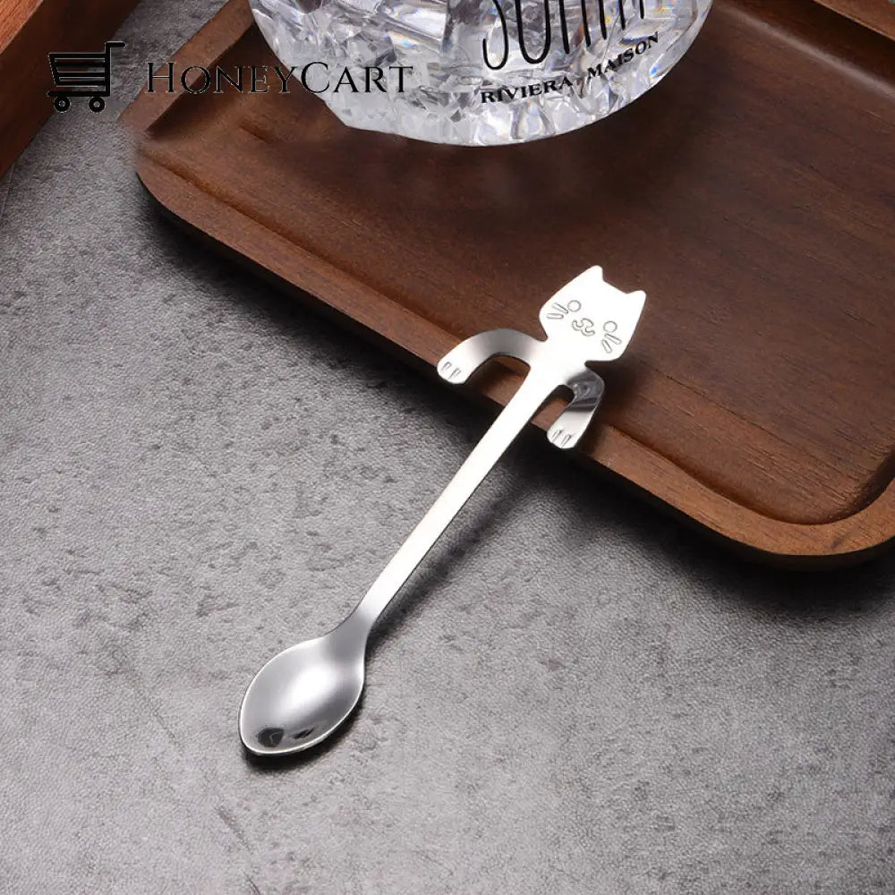 Cute Cat Coffee Teaspoons 304/S/Silver